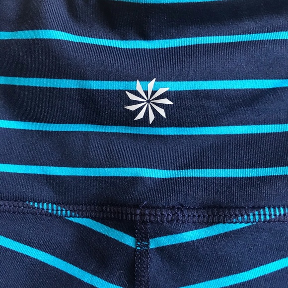 Athleta stripe chaturanga blue Capri leggings - Picture 6 of 6